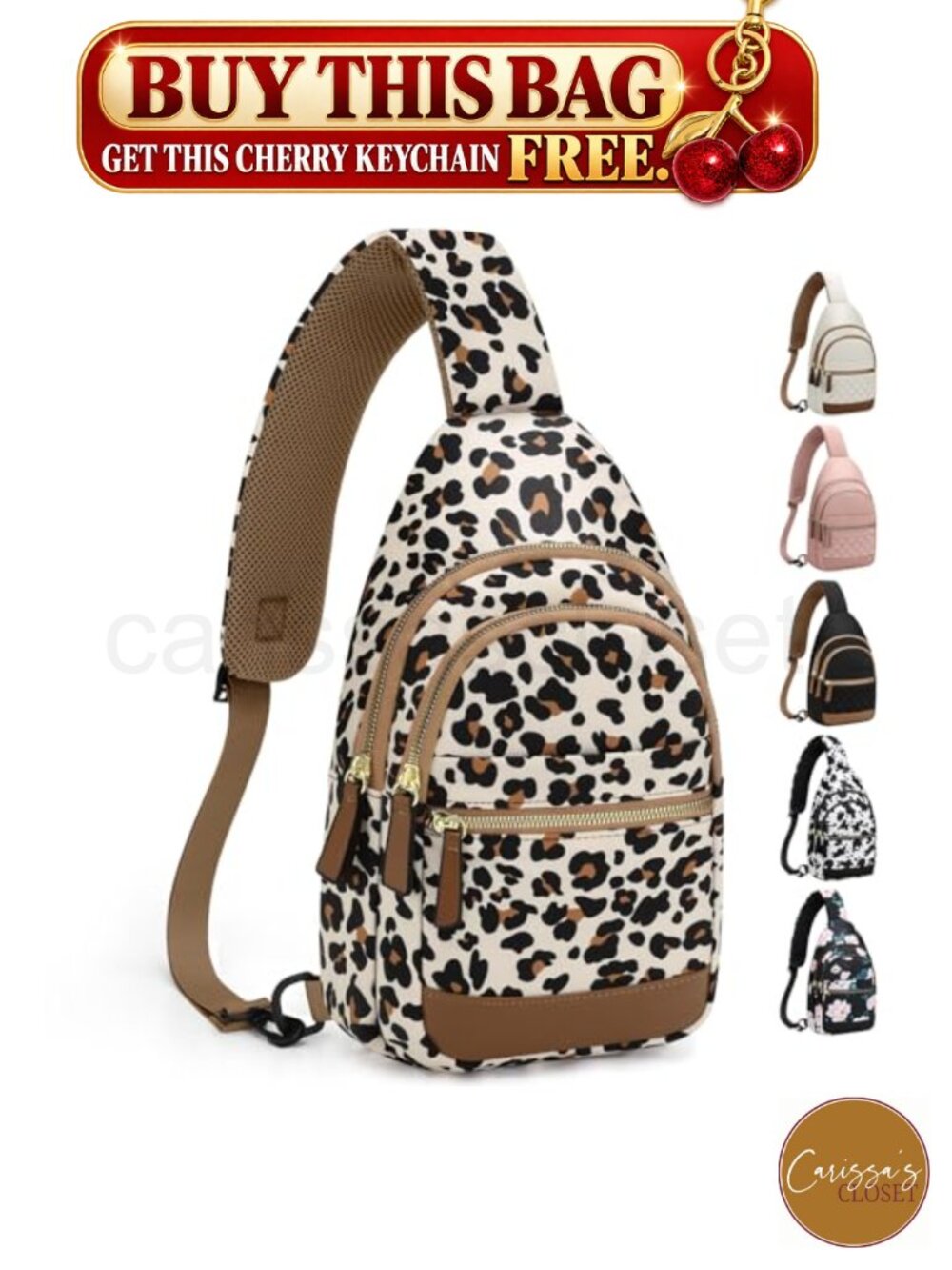 ✨ Crossbody Sling Bag Waterproof Nylon Fanny Pack Adjustable Strap 5 Pockets
